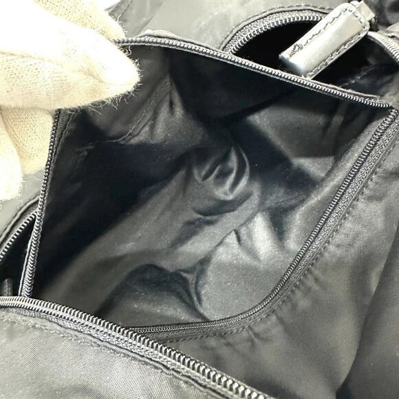 PRADA Triangular plate bag shawl Tote Bag Nylon Black - Picture 14 of 15